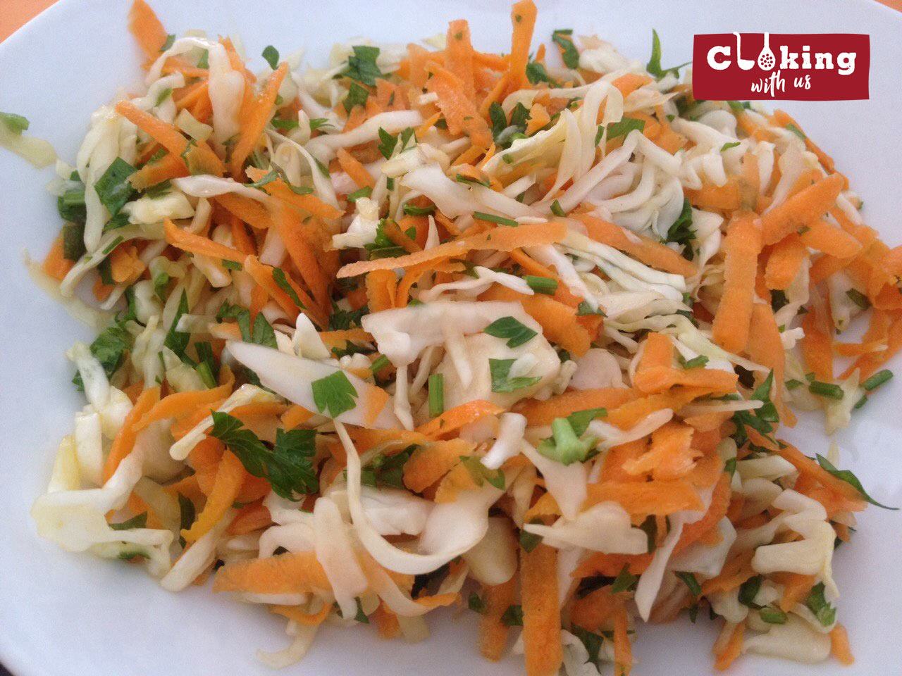 Fresh cabbage and carrots salad