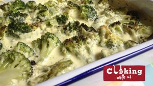 baked broccoli with cream